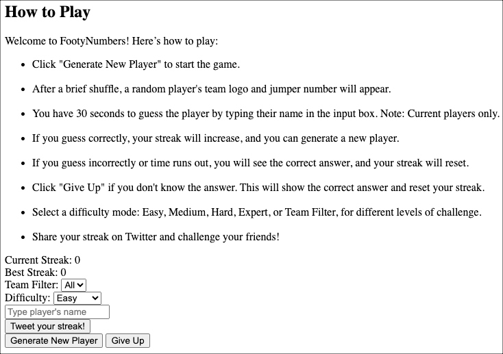 FootyNumbers.com
